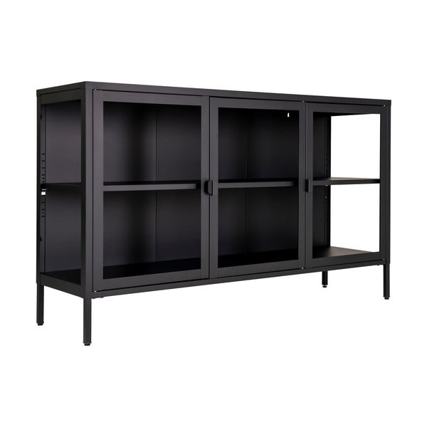 Crna metalna vitrina 140x85 cm Brisbane – House Nordic-image-1