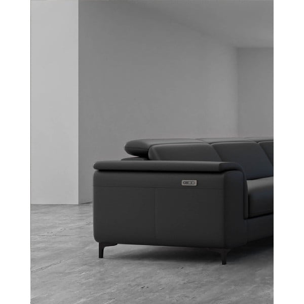 Tamno siva kožna kutna garnitura (s desnim kutom) Brito – MESONICA-image-3