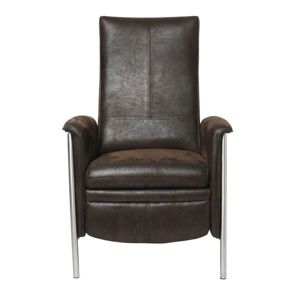 Smeđa fotelja s ležećim postoljem Kare Design Relax
