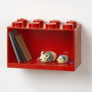 Dječja crvena zidna polica LEGO® Brick 8