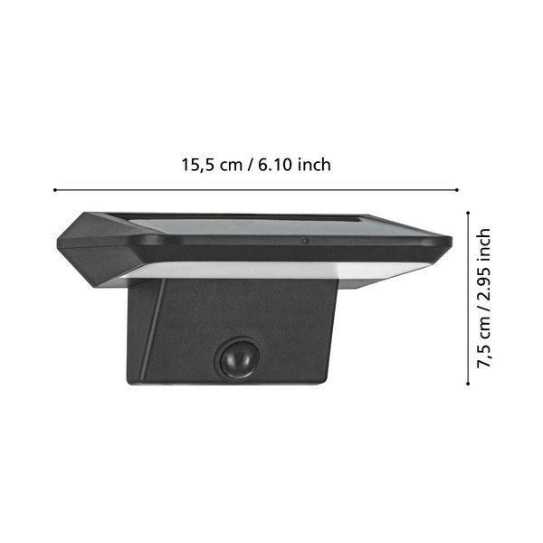 LED zidna vanjska svjetiljka sa solarnim panel (visina 7,5 cm) PORRASSA – EGLO-image-2