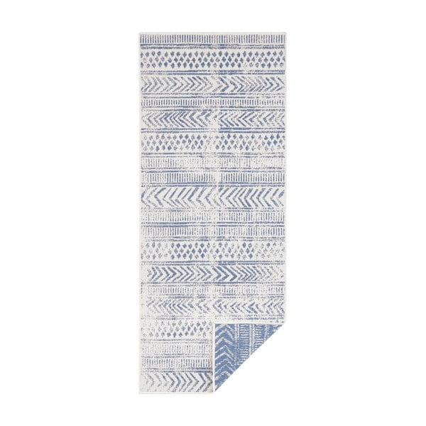 Plavo-krem vanjski tepih NORTHRUGS Biri, 80 x 250 cm