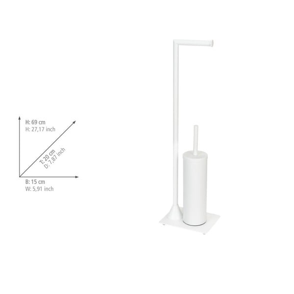 Bijeli željezni držač za WC papir sa četkom Hella – Wenko-image-3