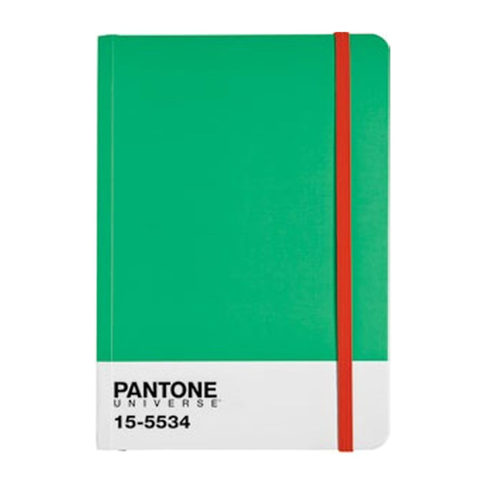 Bilježnica s gumicom u boji Fern Green / Poppy Red 15-1534
