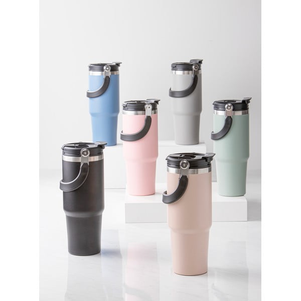 Crna boca za vodu za put od nehrđajućeg čelika 1 l Eco – Ladelle-image-1