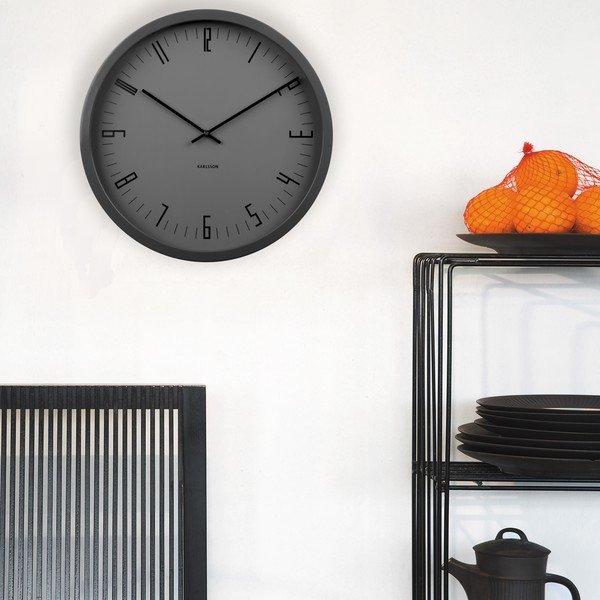 Gray Clock Present Time Cased Index-image-1