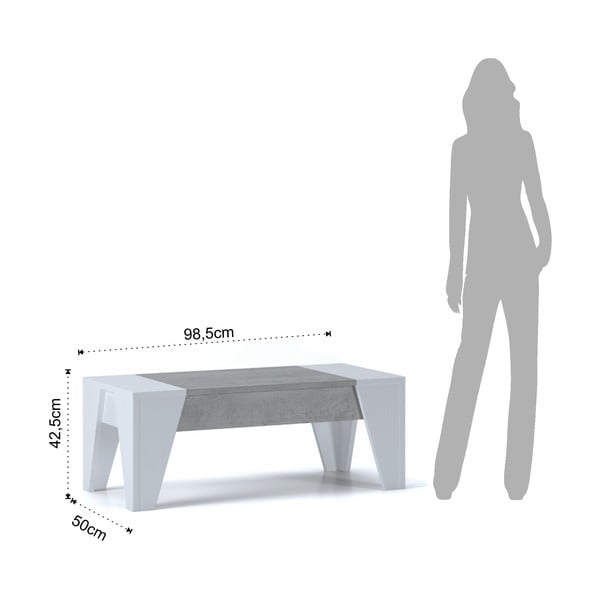 Sivo-bijeli stolić za kavu sa sklopivom pločom Tomasucci James-image-2