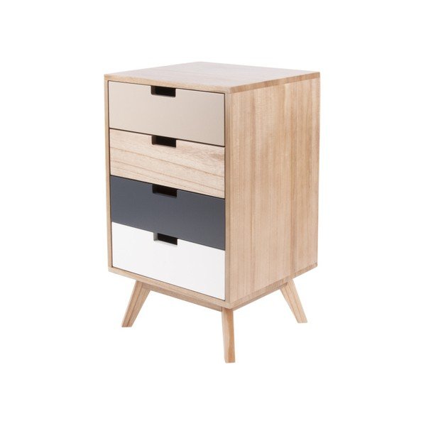Komoda od drva paulownia s 4 ladice Leitmotiv Snap-image-1