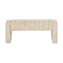 Bež podstavljena klupa od bouclé tkanine Frex – WOOOD