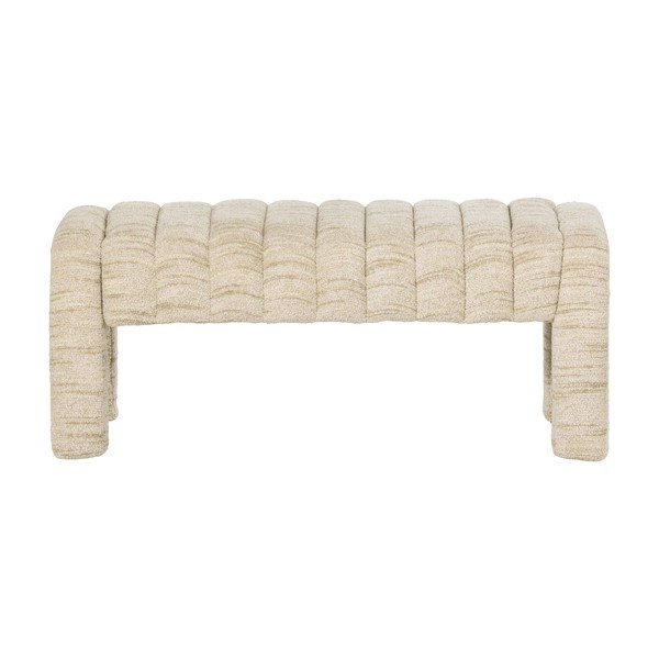 Bež podstavljena klupa od bouclé tkanine Frex – WOOOD