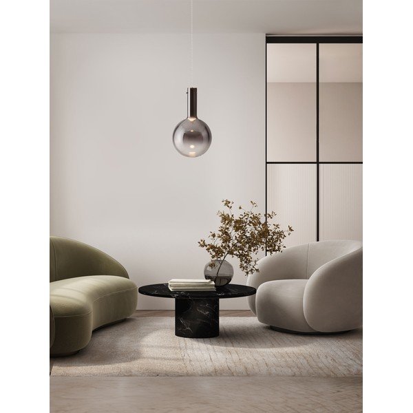 Siva staklena LED viseća svjetiljka s mogućnosti zatamnjivanja ø 25 cm Nostos – Nova Luce-image-1
