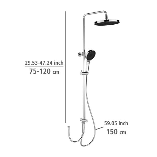 Tuš set od nehrđajućeg čelika u sjajnoj srebrnoj boji 120 cm Soft Water - Wenko-image-1