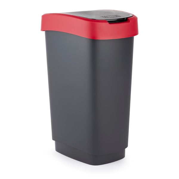 Crveno-crna kanta za otpatke od reciklirane plastike 25 l Twist - Rotho
