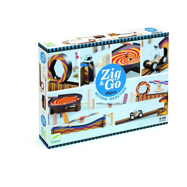 Dječja drvena željeznica Djeco Zig Go, 45 komada-image-1