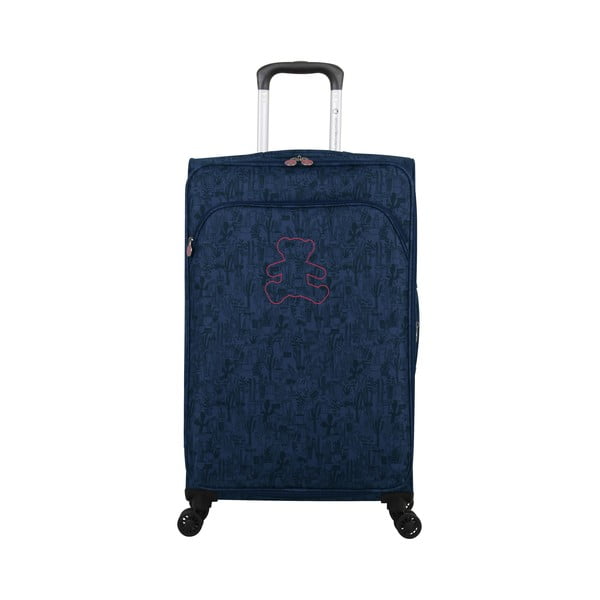 Plavi kofer na četiri kotača Lulucastagnette Teddy Bear, 71 l