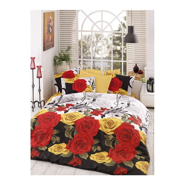 Posteljina za bračne krevete s plahtama Bionca Perla, 200 x 220 cm
