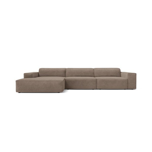 Bež kutna garnitura (s lijevim kutom/s ležaljkom) Jodie – Micadoni -image-1