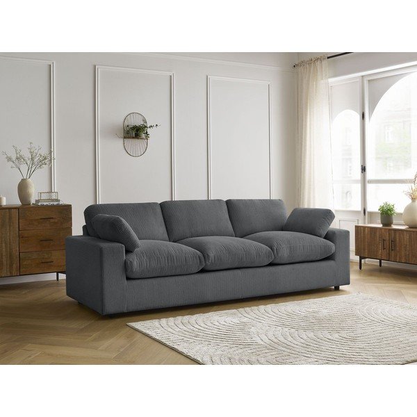 Tamno siva sofa od samta 250 cm Belair – Bobochic Paris-image-1