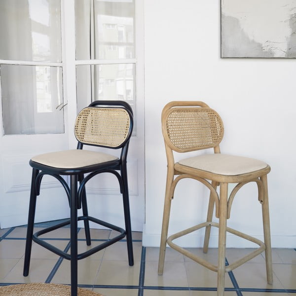 Barska stolica od punog hrasta u prirodnoj boji (visine sjedala 65 cm) Doriane – Kave Home-image-2