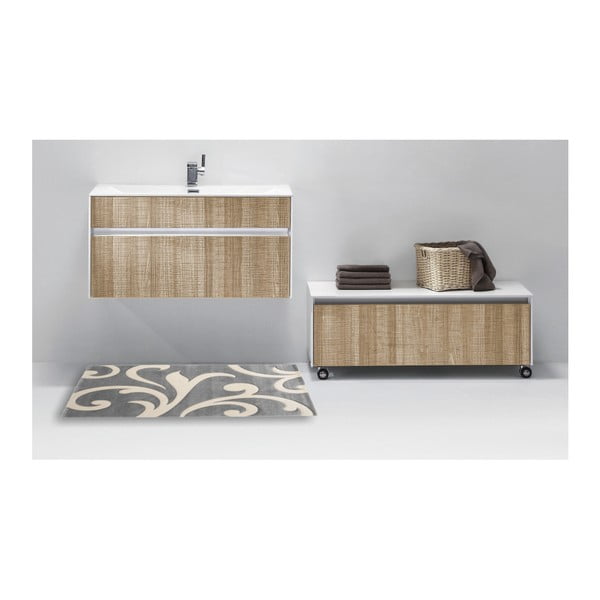 Siva kupaonska prostirka 60x110 cm Damasko – Tomasucci-image-2
