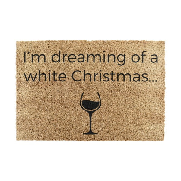 Otirač s božićnim motivom od kokosovih vlakana 40x60 cm White Wine Christmas – Artsy Doormats