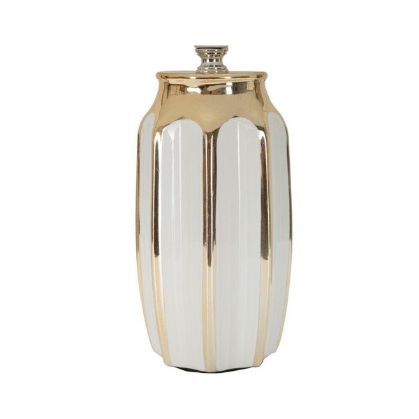 Bijela/u zlatnoj boji stolna lampa keramička s tekstilnim sjenilom (visina 40,5 cm) Cassy – Mauro Ferretti-image-2