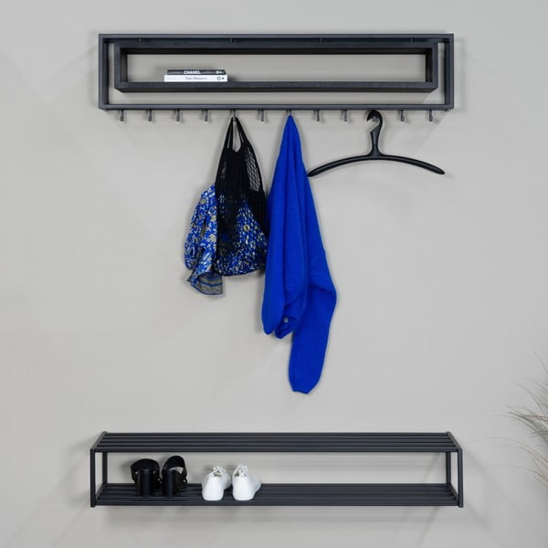 Crni metalni viseći ormarić za cipele 118x20,5x30,5 cm School – Spinder Design-image-3