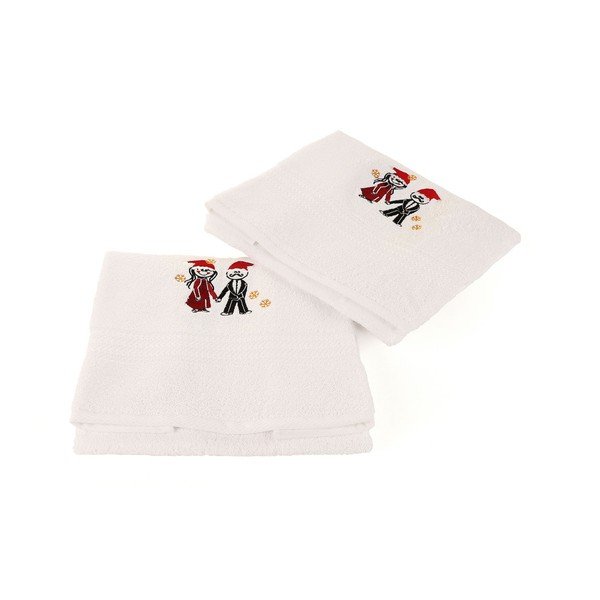 Set od 2 bijela pamučna ručnika Cift White-image-1