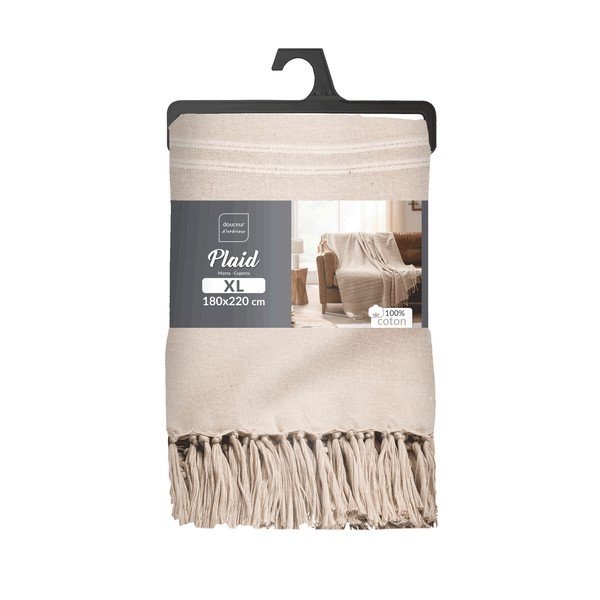 Bež pamučan prekrivač 125x150 cm Lilia – douceur d'intérieur-image-2