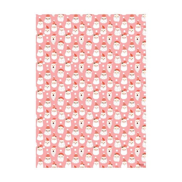 5 listova ružičasto-bijelog papira za zamatanje Eleanor stuart Santas, 50 x 70 cm-image-1