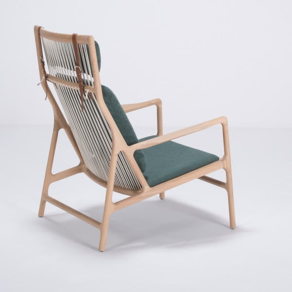 Fotelja od hrasta sa zelenim tekstilnim sjedalom Gazzda Dedo-image-2