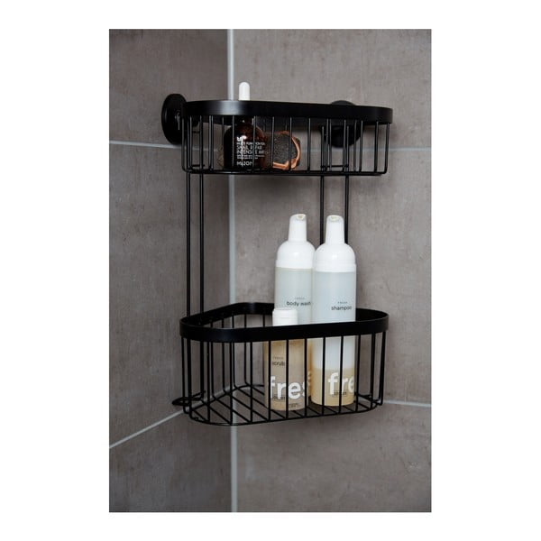 Crna zidna kutna košara na dva kata Wenko Classic Plus-image-1