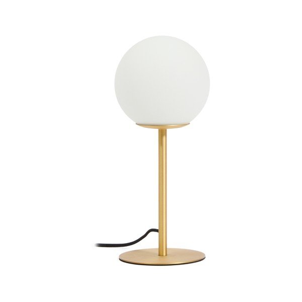 Bijela/u zlatnoj boji stolna lampa sa staklenim sjenilom (visina 35 cm) Brisia – Kave Home