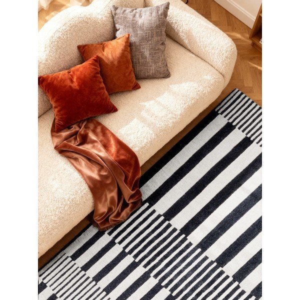 Crno-bijeli ručno rađen vunen tepih 120x180 cm Stryve Pulse – Elle Decoration-image-2