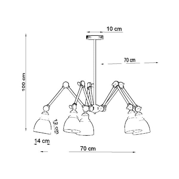 Crna visilica s metalnim sjenilom 70x70 cm Matilda Shade - Sollux-image-3