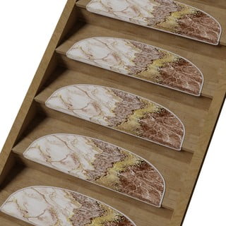 Krem/svjetlo smeđi set tepiha za stepenice 16 kom 20x65 cm Golden Marble – Vitaus