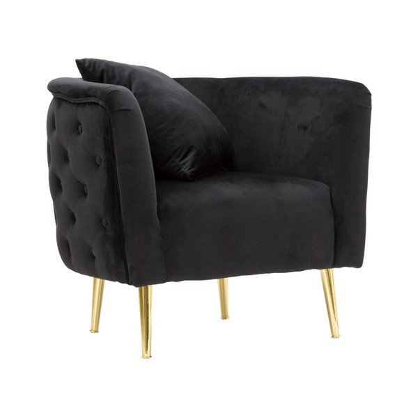 Crna baršunasti fotelja Bucarest – Mauro Ferretti