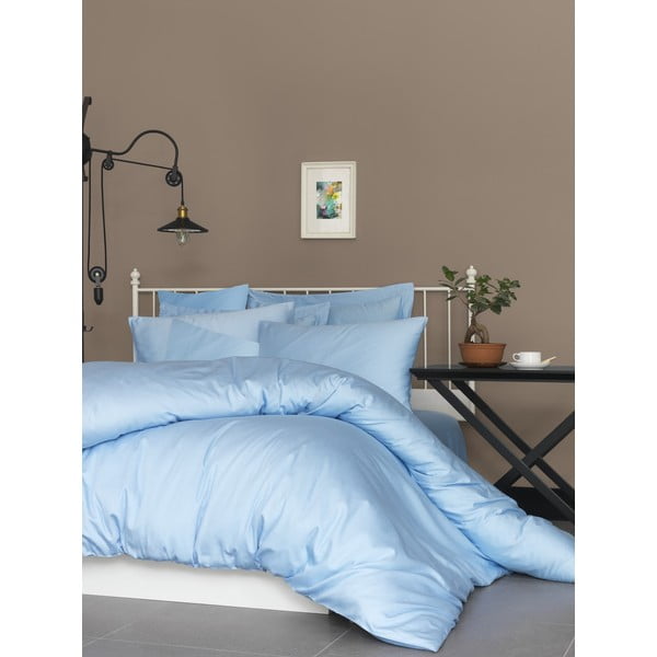 Svijetlo plava posteljina za bračni krevet od pamučnog satena 200x200 cm – Mijolnir