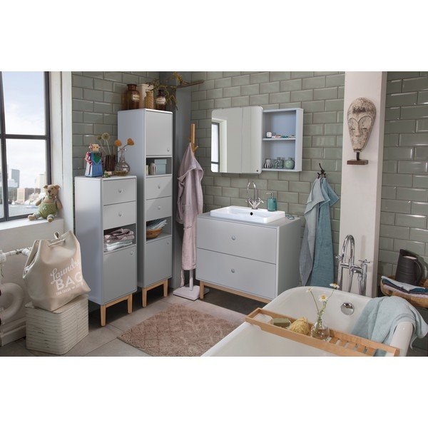Sivi visok/zidni kupaonski ormarić 40x100 cm Color Bath – Tom Tailor-image-1