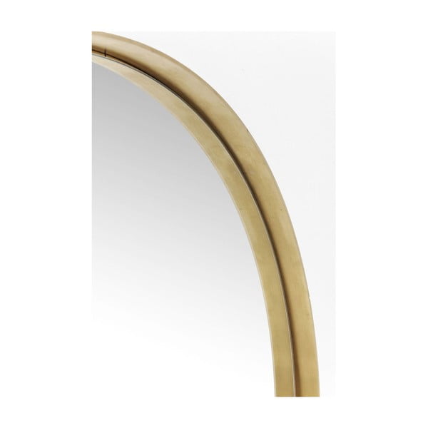 Okruglo ogledalo s mesinganim okvirom Kare Design Round Curve, ⌀ 100 cm-image-2
