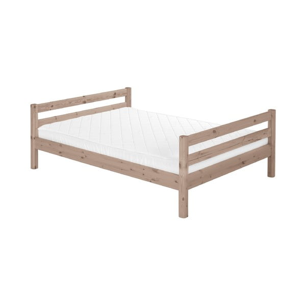 Smeđi dječji krevet za dvoje od borovine Flexa Classic, 140 x 200 cm