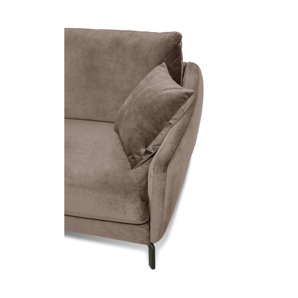 Smeđe-siva kutna garnitura s baršunastom površinom Scandic Magic, lijevi kut-image-4