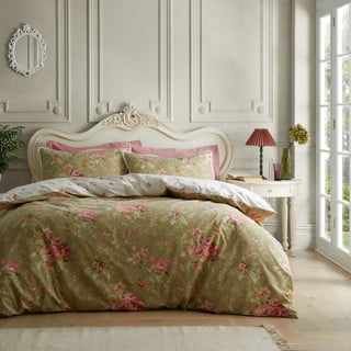 Bijela/zelena posteljina za bračni krevet/za produženi krevet 230x220 cm Penelope Floral – Catherine Lansfield