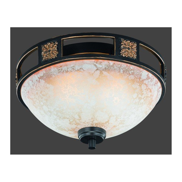 Crna stropna svjetiljka sa staklenim sjenilom ø 33 cm Quinta – Trio-image-2