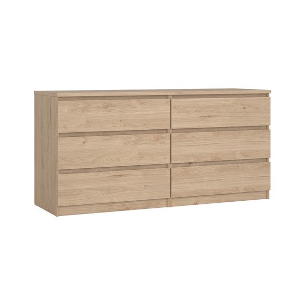 Komoda u dekoru hrasta u prirodnoj boji 154x76x50 cm Naia – Tvilum