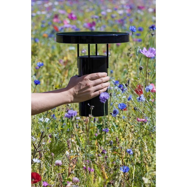 Crna LED stolna lampa s mogućnosti zatamnjivanja s metalnim sjenilom (visina 28 cm) BringMe – Hübsch-image-1