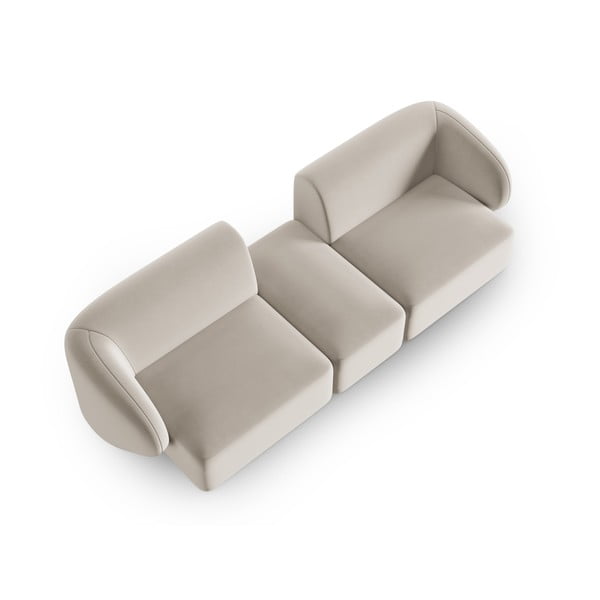 Bež baršunasti sofa 246 cm Paolo – Milo Casa-image-1
