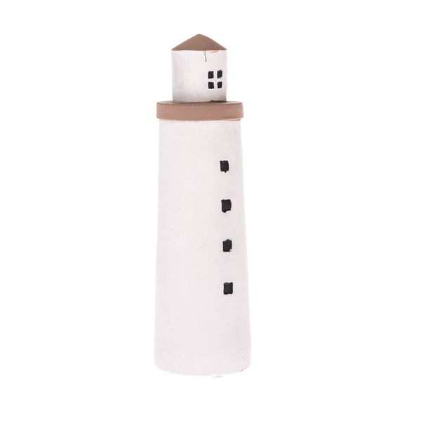Bijeli betonski ukras Dakls Lighthouse, visina 22,5 cm