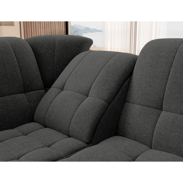 Tamno siva sklopiva/s prostorom za odlaganje kutna garnitura (s lijevim kutom/u obliku slova L) Sado – ELTAP-image-1