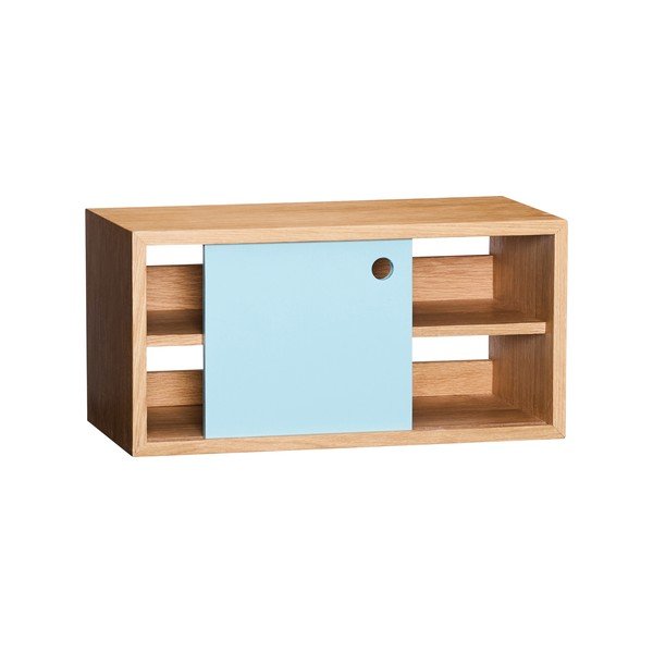Polica u dekoru hrasta u prirodnoj boji/prljavo plava 40 cm Slide – Hübsch-image-2